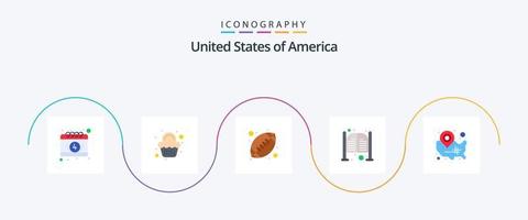 EUA plano 5 ícone pacote Incluindo mapa. dia. bola. salão. Barra vetor