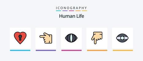 humano linha preenchidas 5 ícone pacote Incluindo . dedo. masculino. criativo ícones Projeto vetor