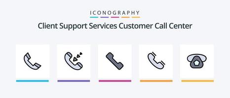 ligar linha preenchidas 5 ícone pacote Incluindo . Telefone. telefone. telefone. Telefone. criativo ícones Projeto vetor