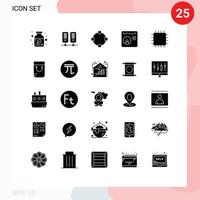 conjunto do 25 moderno ui ícones símbolos sinais para dispositivos chipset caminho social meios de comunicação Socorro editável vetor Projeto elementos