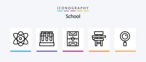 escola linha 5 ícone pacote Incluindo futebol. entretenimento. alarme. editar. empate. criativo ícones Projeto vetor