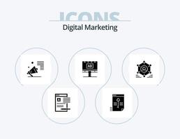 digital marketing glifo ícone pacote 5 ícone Projeto. bandeira. de Anúncios. chave. promover. megafone vetor