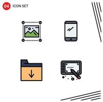 4 criativo ícones moderno sinais e símbolos do Projeto Iphone gráficos inteligente telefone pasta editável vetor Projeto elementos