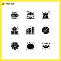 9 criativo ícones moderno sinais e símbolos do em processamento gráfico casa Barra cômoda editável vetor Projeto elementos