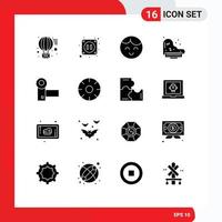 16 criativo ícones moderno sinais e símbolos do sistemas eletrônicos Garoto dispositivos piano editável vetor Projeto elementos