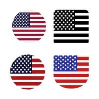 conjunto de bandeiras dos Estados Unidos em fundo branco vetor