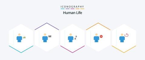 humano 25 plano ícone pacote Incluindo corpo. avatar. humano. mover. elevador vetor