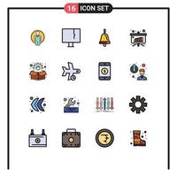 Móvel interface plano cor preenchidas linha conjunto do 16 pictogramas do pacote vendas Atenção apresentação o negócio editável criativo vetor Projeto elementos