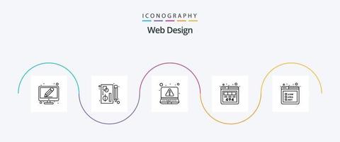 rede Projeto linha 5 ícone pacote Incluindo local na rede Internet. pousar. alerta. servidor. http vetor