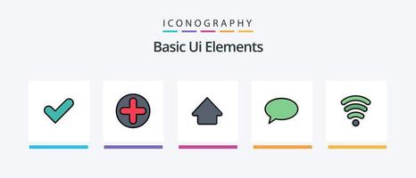 básico ui elementos linha preenchidas 5 ícone pacote Incluindo atualizar. social . voltar. compartilhar. começar. criativo ícones Projeto vetor