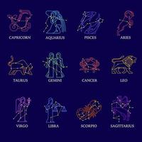 estandartes dos signos do zodíaco vetor