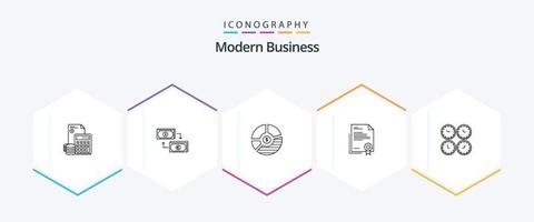 moderno o negócio 25 linha ícone pacote Incluindo negócios. análise. negócios. gráfico. financeiro vetor