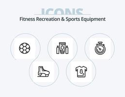 ginástica lazer e Esportes equipamento linha ícone pacote 5 ícone Projeto. basquetebol. esporte. esporte. futebol. bola vetor
