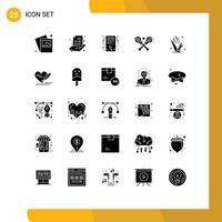 25 criativo ícones moderno sinais e símbolos do gramíneas Gravetos conta bastão crosse editável vetor Projeto elementos