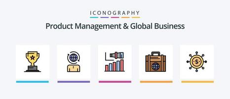 produtos gestão e global o negócio linha preenchidas 5 ícone pacote Incluindo olho. moderno. negócios. liderança. abordagem. criativo ícones Projeto vetor