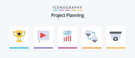 projeto aplainamento plano 5 ícone pacote Incluindo transferir. móvel. documento. arquivo. folha. criativo ícones Projeto vetor