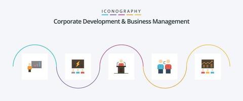 corporativo desenvolvimento e o negócio gestão plano 5 ícone pacote Incluindo seminário. profissional. solução. apresentação. alto falante vetor