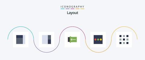 disposição plano 5 ícone pacote Incluindo . miniaturas. vetor