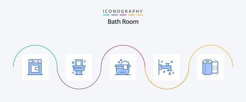 banho quarto azul 5 ícone pacote Incluindo . banheiro papel. banheiro. banheiro. banheiro vetor