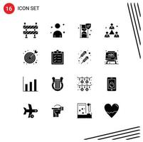 16 criativo ícones moderno sinais e símbolos do Lista alvo escudo seo moderno editável vetor Projeto elementos