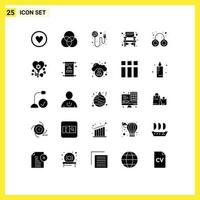conjunto do 25 moderno ui ícones símbolos sinais para prender algemas plugue Criminoso acampamento editável vetor Projeto elementos