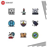 9 criativo ícones moderno sinais e símbolos do mundo Internet Ciência globo Wi-fi editável vetor Projeto elementos