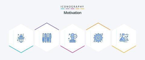 motivação 25 azul ícone pacote Incluindo . montanha. tempo. panorama. configuração vetor