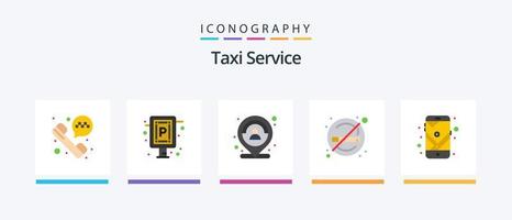 Táxi serviço plano 5 ícone pacote Incluindo móvel. placa. localização. fumar. assistência médica. criativo ícones Projeto vetor