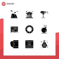 conjunto do 9 moderno ui ícones símbolos sinais para página Projeto casa conteúdo fotográfico editável vetor Projeto elementos