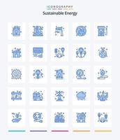 criativo sustentável energia 25 azul ícone pacote tal Como diesel. folha. ar. elétrico plugue. tempestade vetor