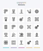 criativo mecânica 25 esboço ícone pacote tal Como parafuso. parafuso. auto. engrenagens. Ferramentas vetor