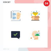 do utilizador interface pacote do 4 básico plano ícones do livro bate-papo aprovar Aprendendo produtos sucesso editável vetor Projeto elementos