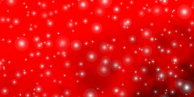 fundo vector vermelho claro com estrelas pequenas e grandes.