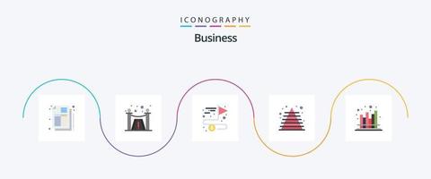 o negócio plano 5 ícone pacote Incluindo mercado. economia. completo. negócios. marketing vetor