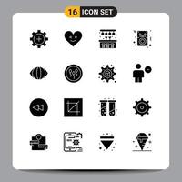 16 criativo ícones moderno sinais e símbolos do visão olho cidade jogador canções editável vetor Projeto elementos