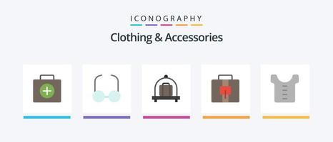 roupas e acessórios plano 5 ícone pacote Incluindo . bagagem. camisa. bebê. criativo ícones Projeto vetor
