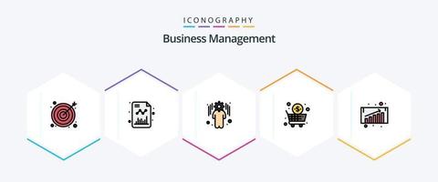 o negócio gestão 25 linha preenchida ícone pacote Incluindo . gráfico. gerenciamento. o negócio crescimento. fazer compras vetor