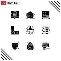 9 criativo ícones moderno sinais e símbolos do grupo régua inteligente geometria quarto editável vetor Projeto elementos