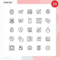 universal ícone símbolos grupo do 25 moderno linhas do Conecte-se do utilizador artigos seguro auto seguro editável vetor Projeto elementos