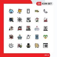 conjunto do 25 moderno ui ícones símbolos sinais para ligar dinheiro inteligente telefone finança dólar editável vetor Projeto elementos