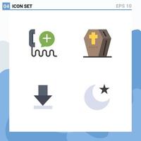 plano ícone pacote do 4 universal símbolos do adicionar assustador interface dia das Bruxas alvorecer editável vetor Projeto elementos