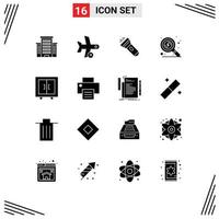 16 criativo ícones moderno sinais e símbolos do interior armário lanterna procurar encontrar editável vetor Projeto elementos