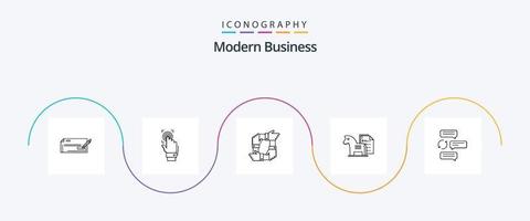 moderno o negócio linha 5 ícone pacote Incluindo equipe. mãos. reconhecimento. colaboração. trabalho em equipe vetor