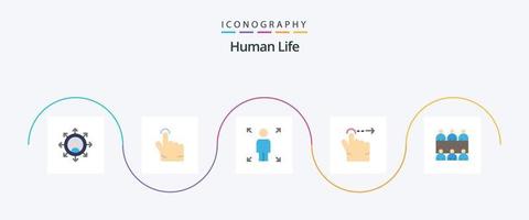 humano plano 5 ícone pacote Incluindo . pessoa. mesa. conferência vetor