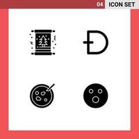 conjunto do 4 moderno ui ícones símbolos sinais para cartão moeda árvore moeda prato editável vetor Projeto elementos