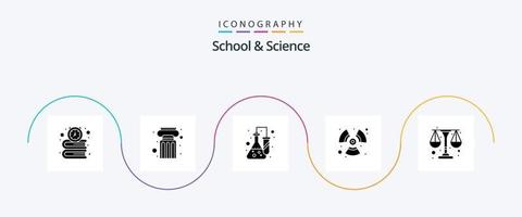 escola e Ciência glifo 5 ícone pacote Incluindo escala. energia. química. vento. ventilador vetor