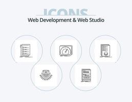 rede desenvolvimento e rede estúdio linha ícone pacote 5 ícone Projeto. opções. conversão. local. tela. computador vetor
