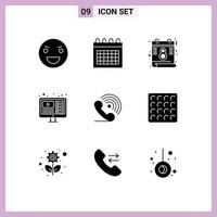 conjunto do 9 moderno ui ícones símbolos sinais para telefone viver Tempo você tubérculo Projeto editável vetor Projeto elementos