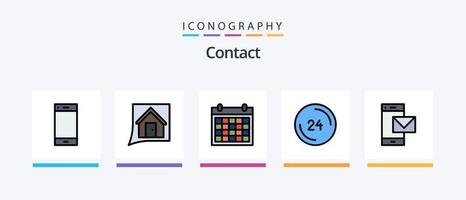 contato linha preenchidas 5 ícone pacote Incluindo contato nós. comunicação. contato. conversação. comunicação. criativo ícones Projeto vetor