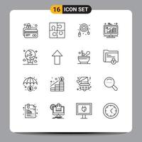 conjunto do 16 moderno ui ícones símbolos sinais para crescimento moedas solução o negócio encanador editável vetor Projeto elementos